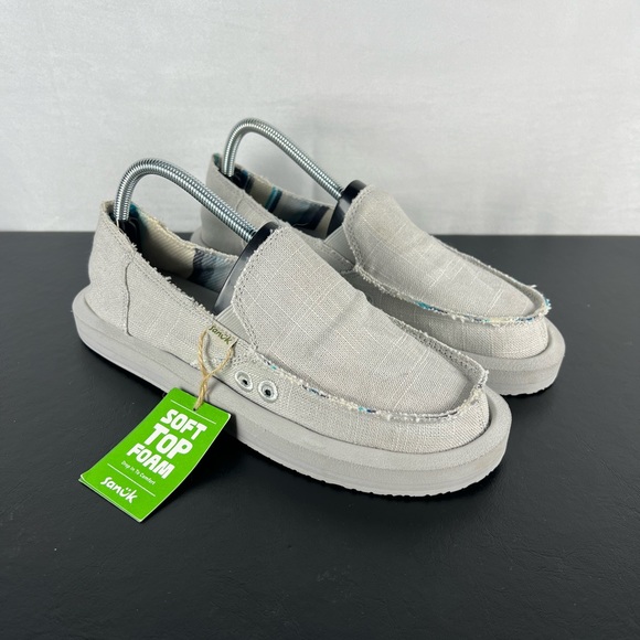 Sanuk Shoes - Sanuk Womens Donna Soft Top Hemp Grey Slip On Shoe Sandal Size Ladies 9 NEW